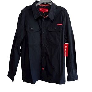 Firestone Tires Men’s Black Utility Button Down Work Shirt XL New With Tags